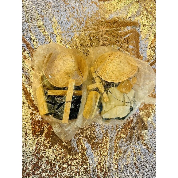 2 Vintage Puppet Mexican Folk Art Marionette Porcelain Face Witch, Cowboy, NOS - Picture 2 of 4